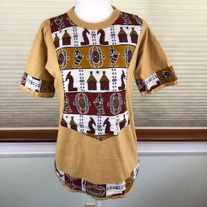 Kool & Cool Dashiki Tribal African Print Short Sleeve T-Shirt Top Festival